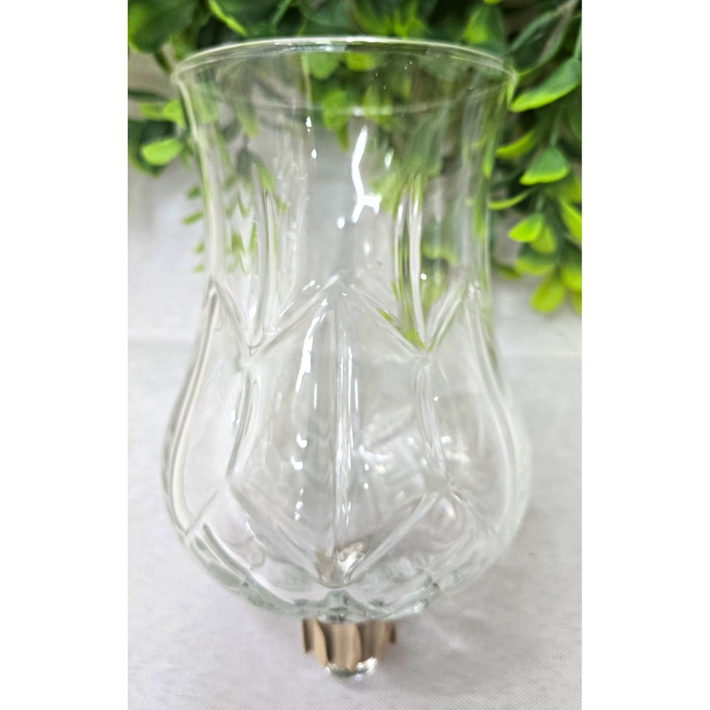 Vintage Home Interiors HOMCO Clear Glass Tulip Peg Votive Cup Replacement 5.5"